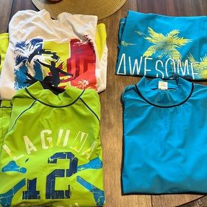 Boys,(4) swim shirts , size XL 16-18